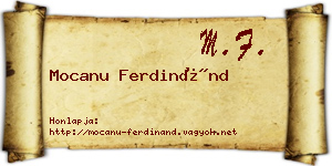 Mocanu Ferdinánd névjegykártya